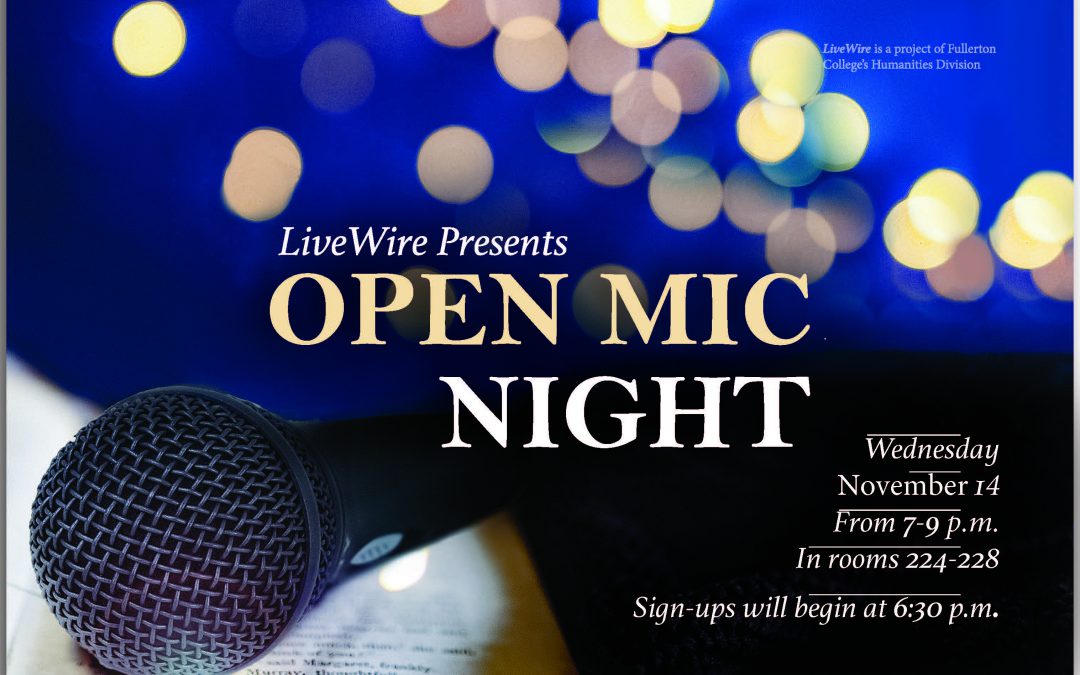Flyer for open mic night